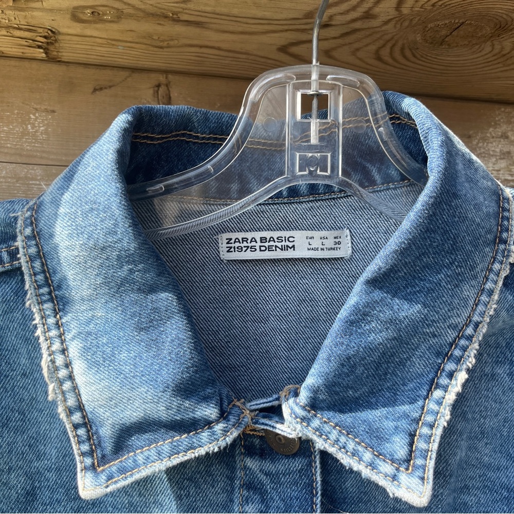 Distressed Zara Ruffled Denim Coat - Picture 5 of 7